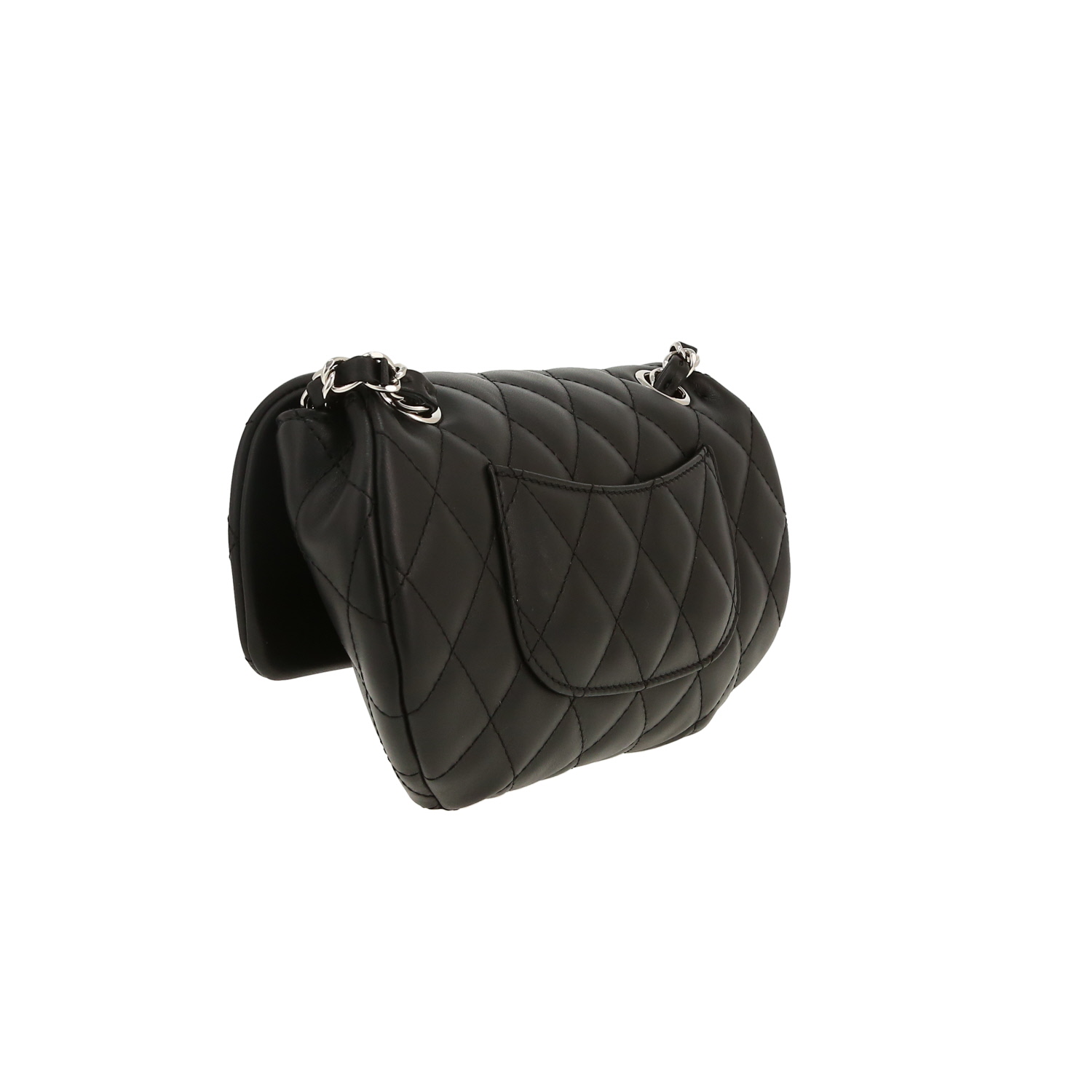 Chanel  Pochette ceinture clutch-belt  in black quilted leather - Detail D8