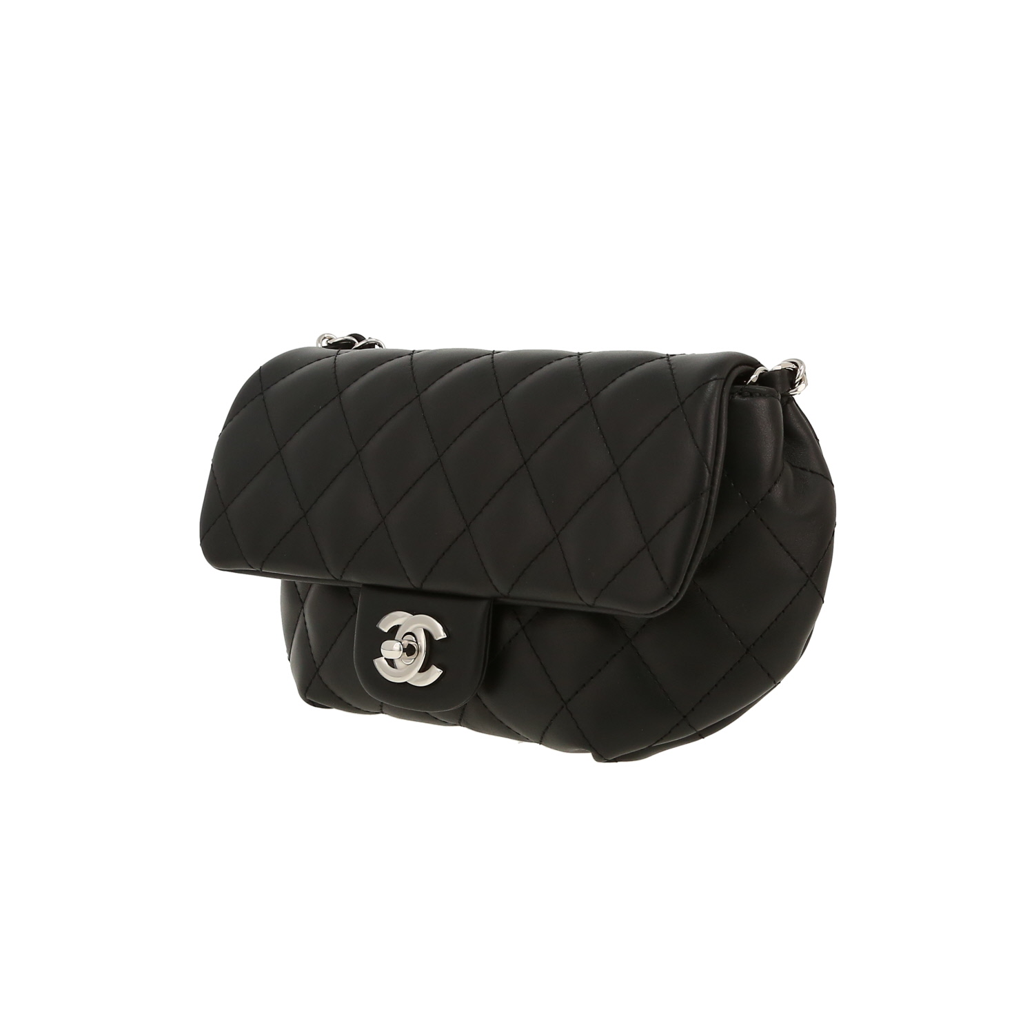 Bolsito-cinturón Chanel  Pochette ceinture en cuero acolchado negro - Detail D9