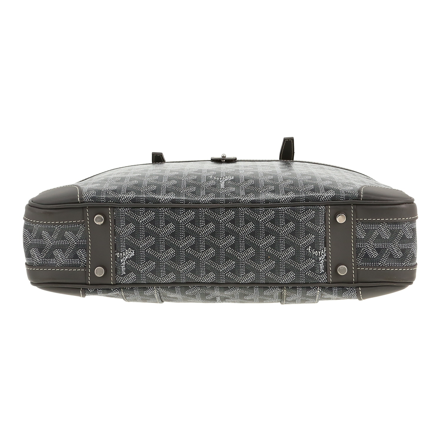 Porte-documents Goyard  Ambassade en toile Goyardine grise et cuir gris - Detail D1