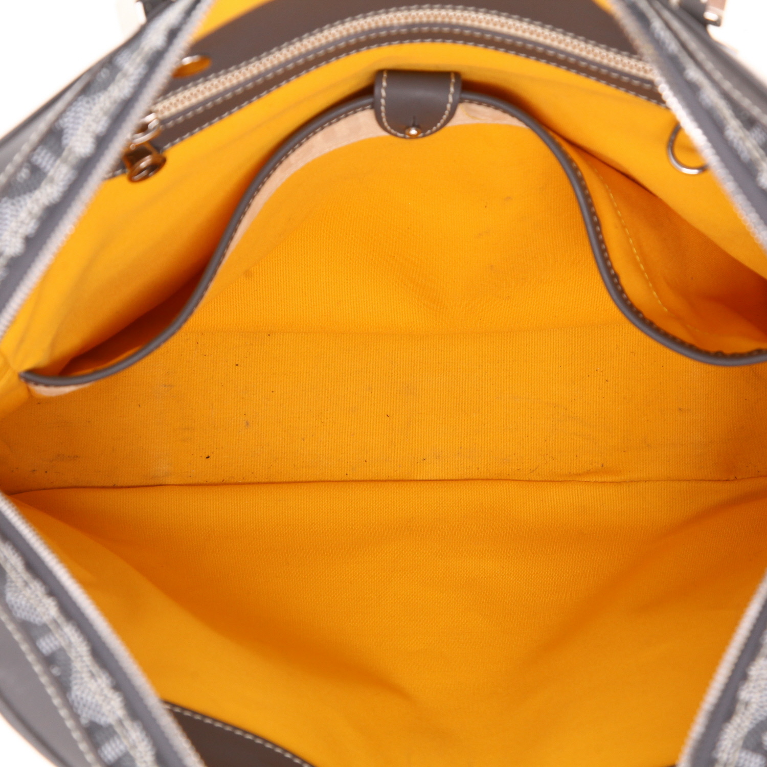 Porta-documentos Goyard  Ambassade en tela Goyardine gris y cuero gris - Detail D3