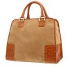 Loewe  Amazona handbag  in beige Veau velours  and brown crocodile - 00pp thumbnail