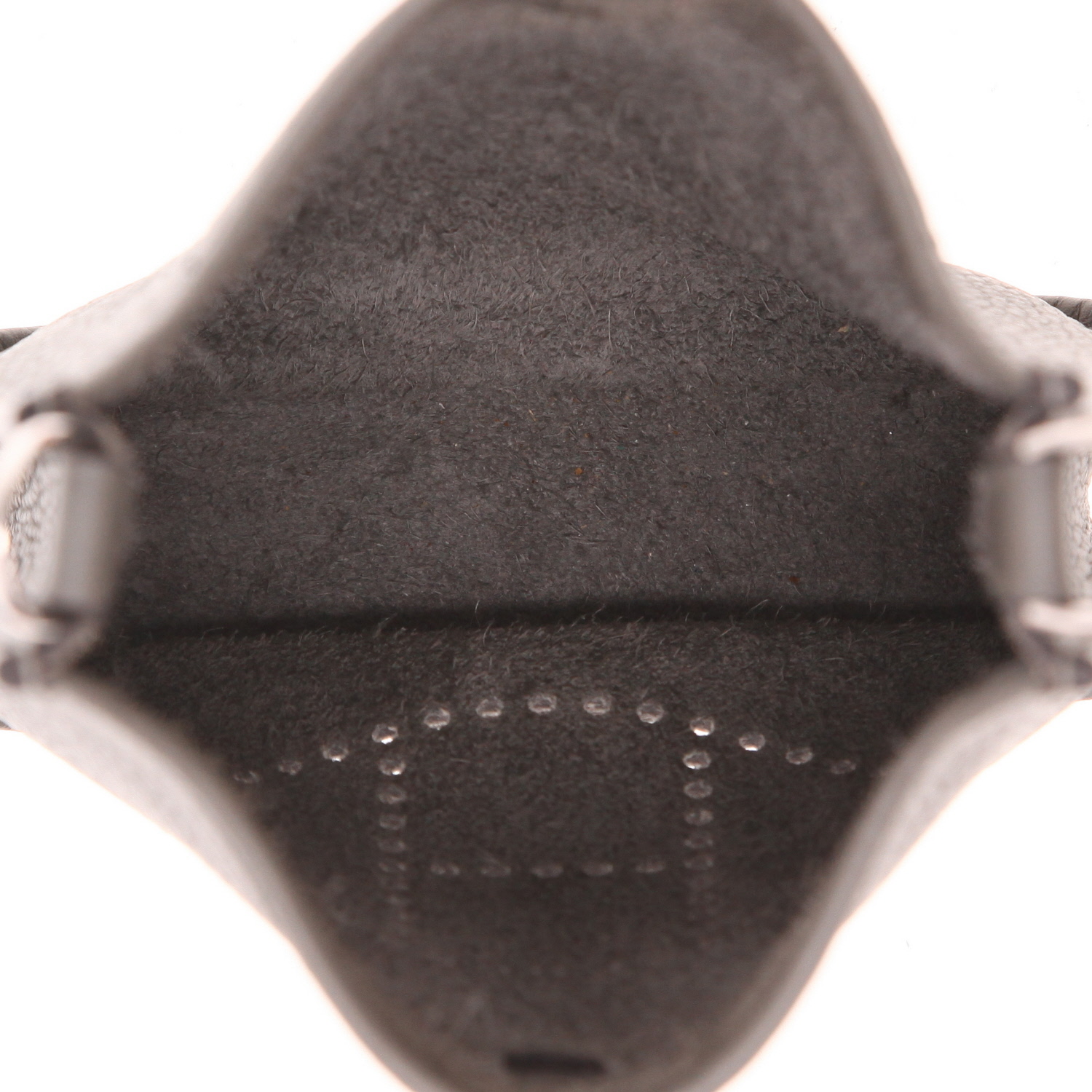 Bolso bandolera Hermès  Mini Evelyne en cuero taurillon clémence gris - Detail D3