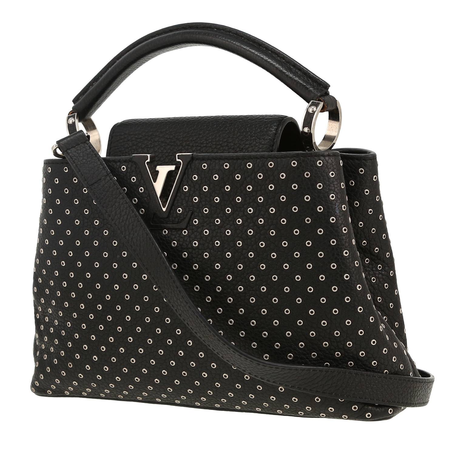 Louis Vuitton Capucines BB shoulder bag in black leather taurillon clémence