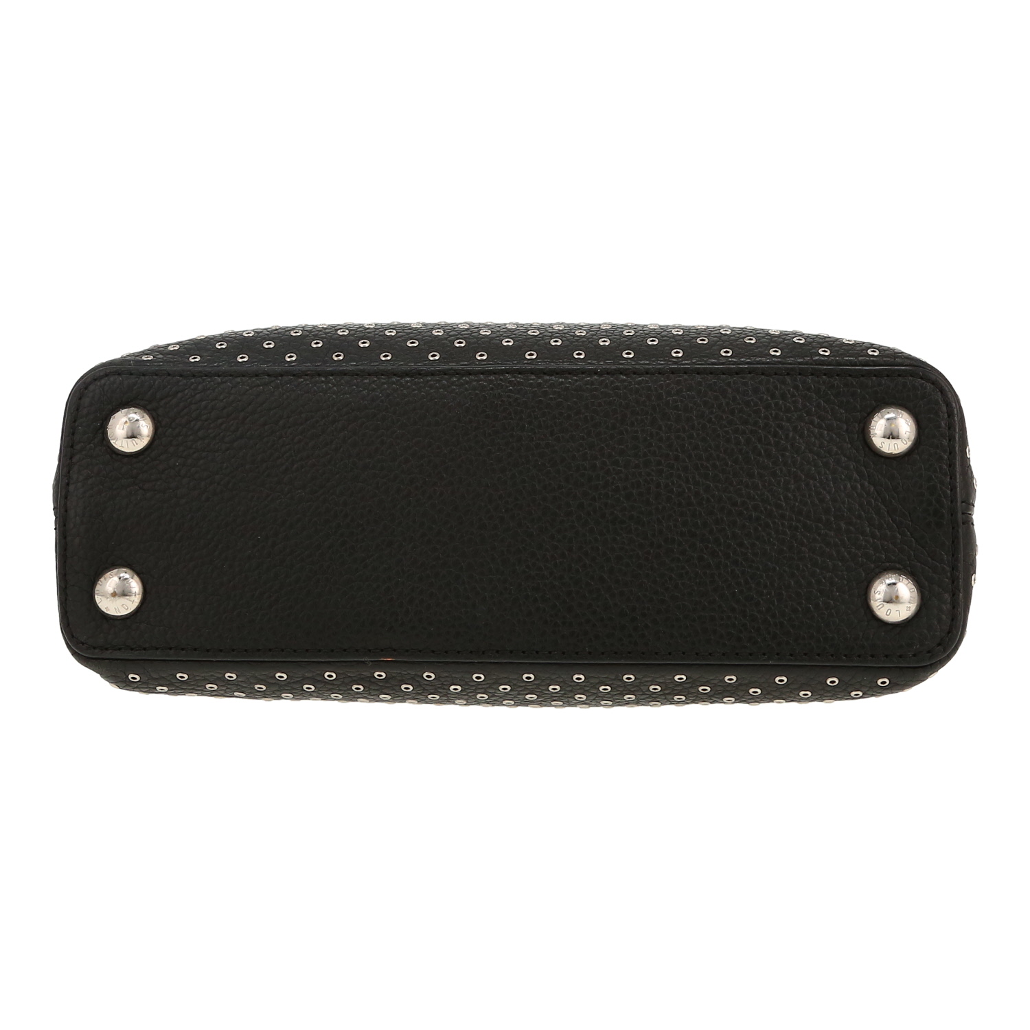 Sac bandoulière Louis Vuitton  Capucines BB en cuir taurillon clémence noir - Detail D1