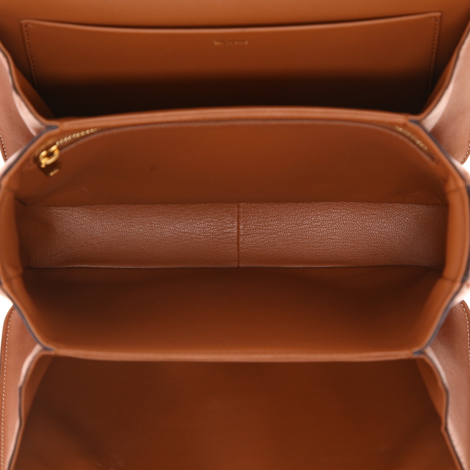 Celine  Triomphe handbag  in brown leather  and khaki canvas - Detail D3