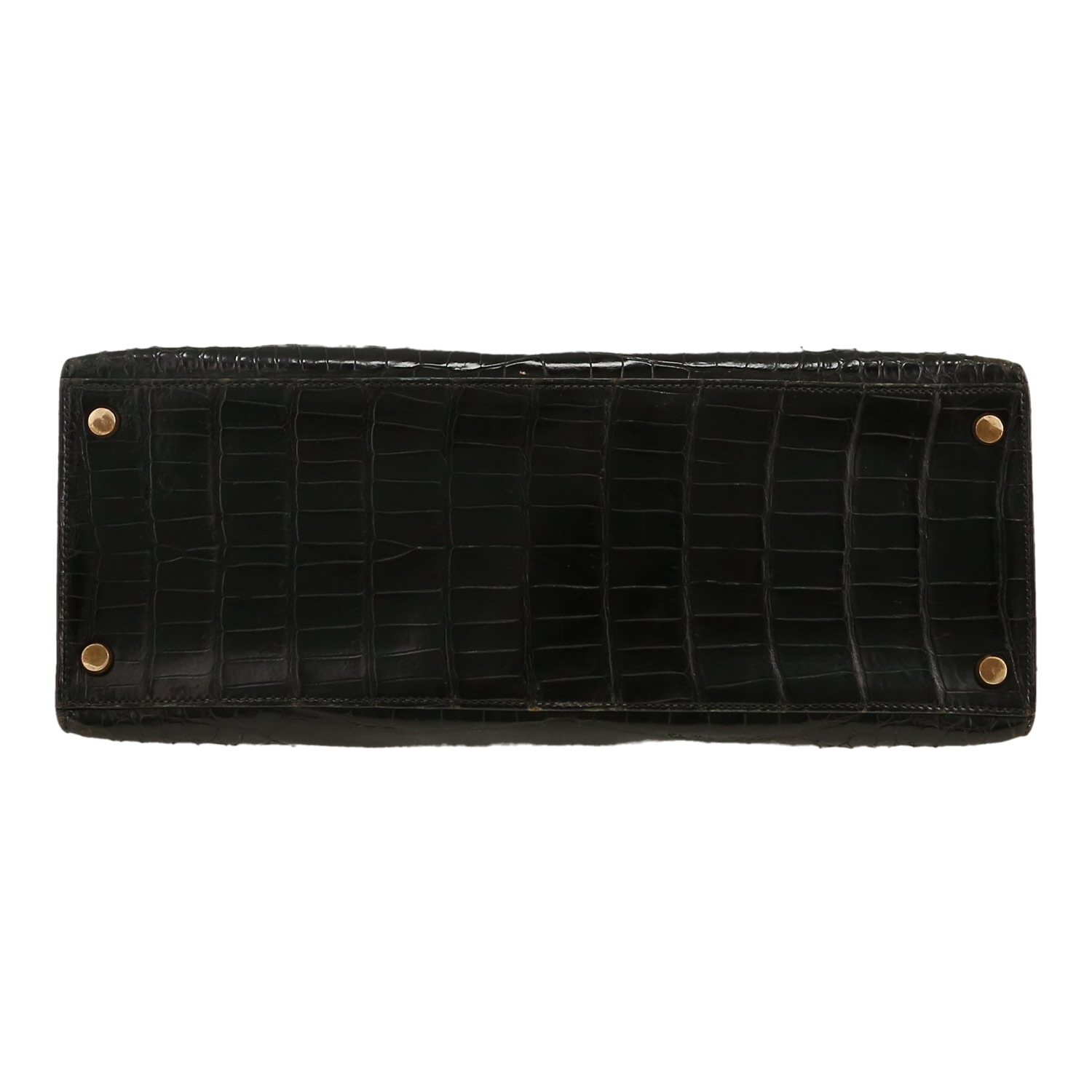 Sac à main Hermès  Kelly 32 cm en crocodile noir - Detail D1