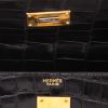 Hermès  Kelly 32 cm handbag  in black crocodile - Detail D2 thumbnail
