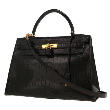 Borsa Hermès  Kelly 32 cm in coccodrillo nero