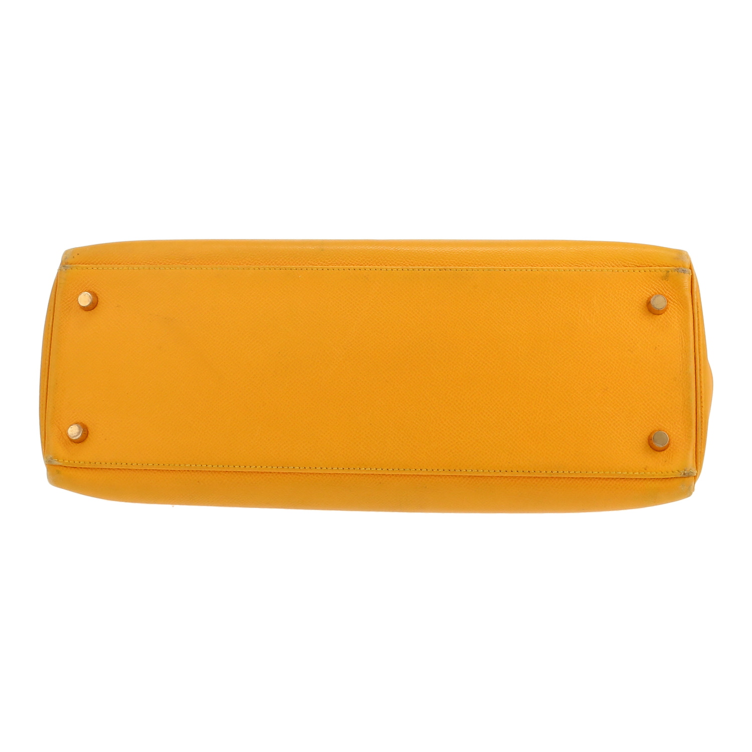 Hermes Kelly 35 cm handbag in yellow epsom leather - Detail D1