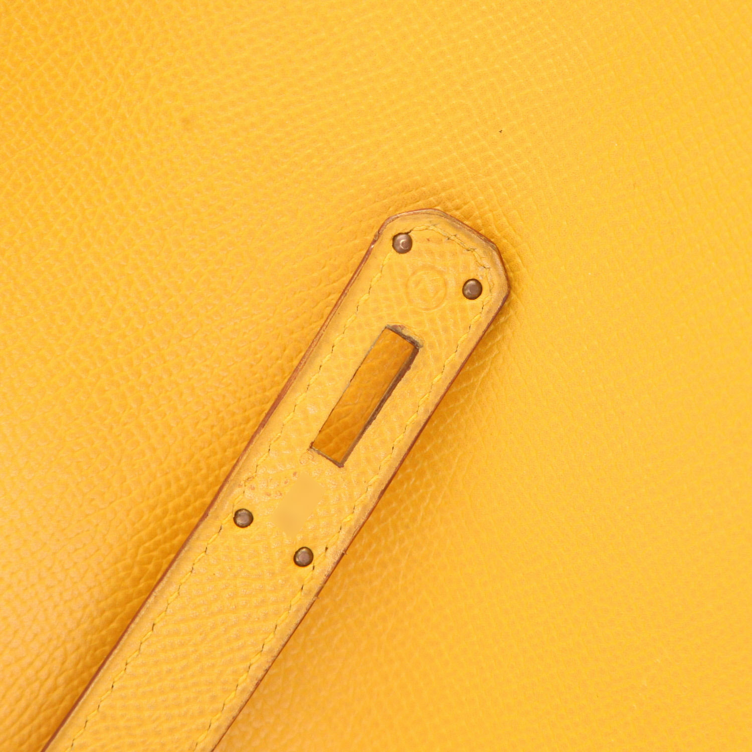 Sac à main Hermes Kelly 35 cm en cuir epsom jaune - Detail D4