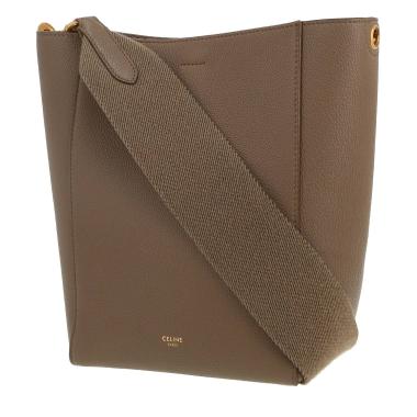 Bolso de mano Celine  Sac Sangle en cuero granulado color topo