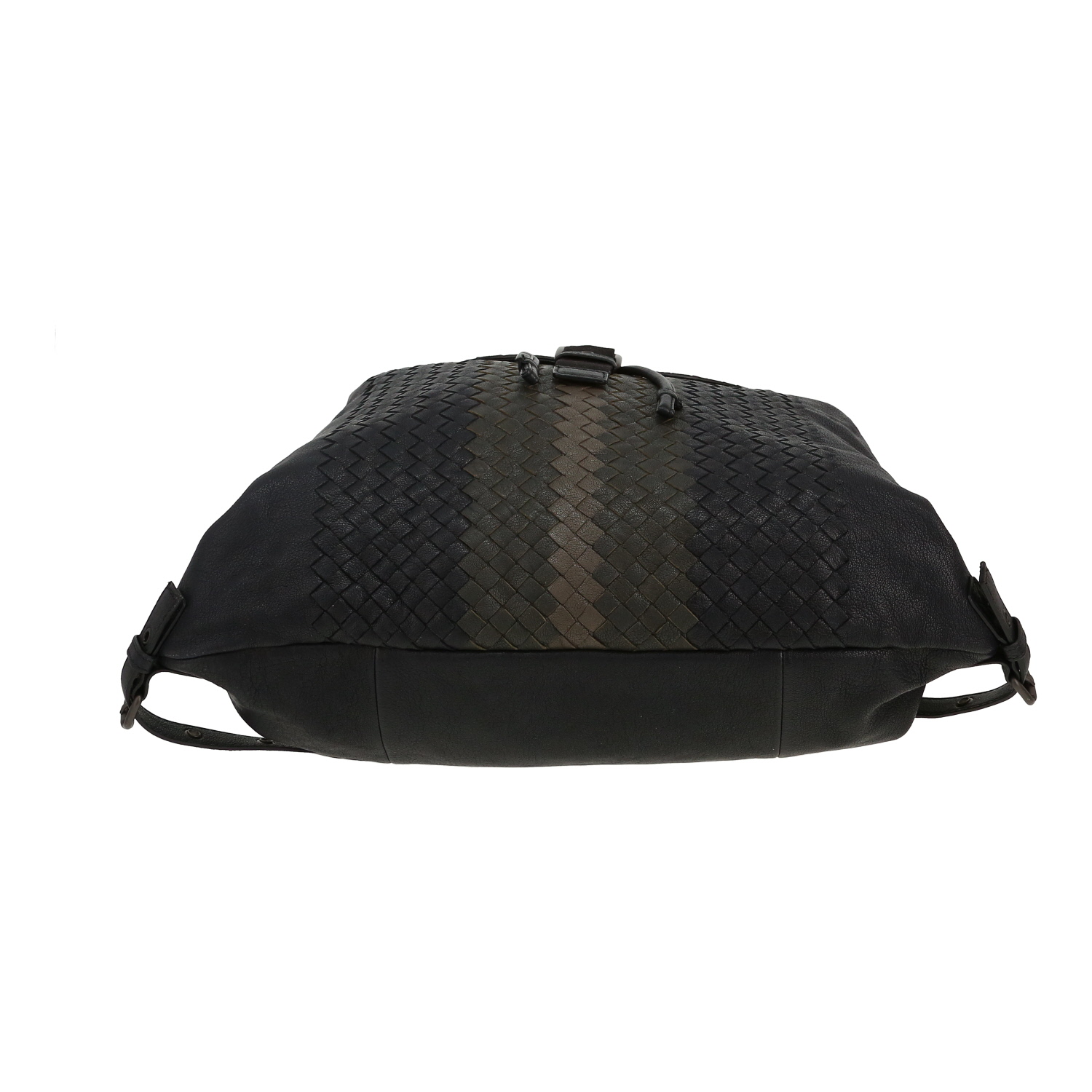 Zaino Bottega Veneta   in pelle intrecciata nera marrone e grigia e pelle nera - Detail D1