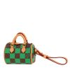 Louis Vuitton  Nano Speedy key-ring  in brown and green damier canvas  and natural leather - 00pp thumbnail