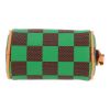 Louis Vuitton  Nano Speedy key-ring  in brown and green damier canvas  and natural leather - Detail D1 thumbnail