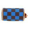 Porte-clef Louis Vuitton  Nano Speedy en toile damier marron et bleue et cuir naturel - Detail D1 thumbnail