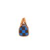 Porte-clef Louis Vuitton  Nano Speedy en toile damier marron et bleue et cuir naturel - Detail D6 thumbnail