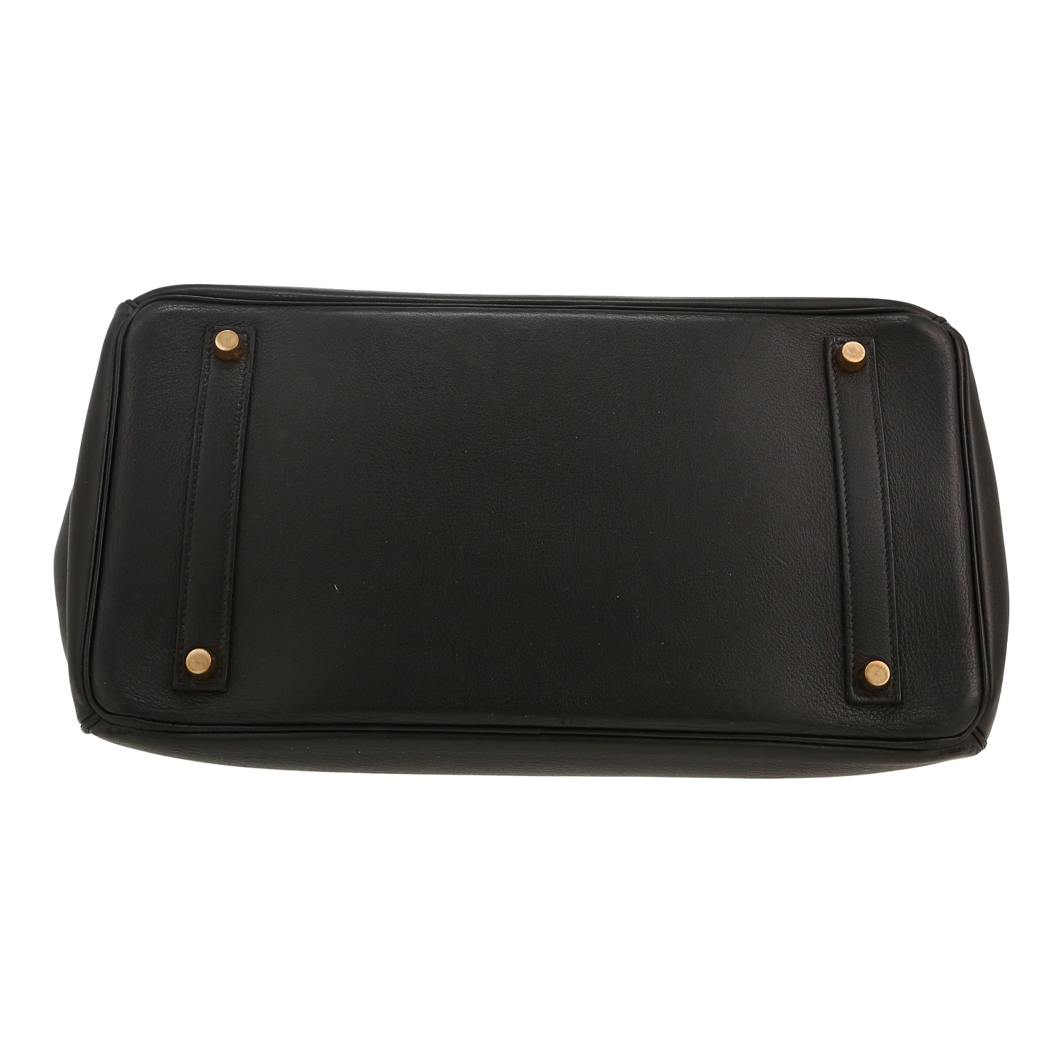 Bolso de mano Hermès  Birkin 35 cm en cuero Evergrain negro - Detail D1