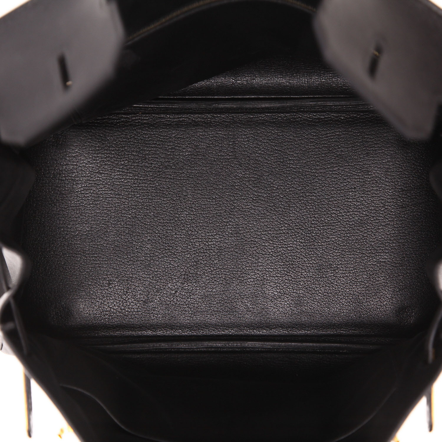 Bolso de mano Hermès  Birkin 35 cm en cuero Evergrain negro - Detail D3