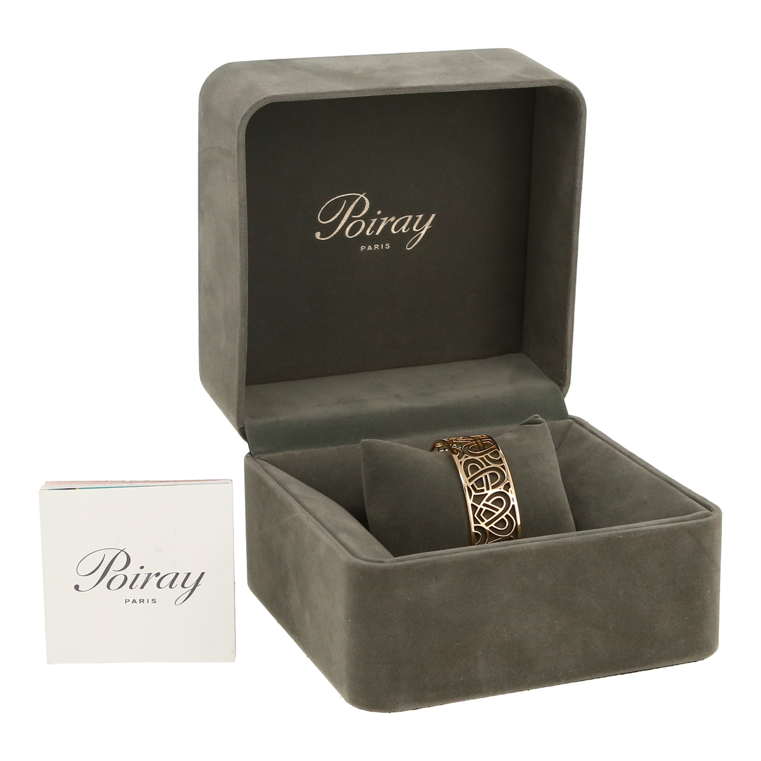 Poiray Coeur Fil bangle in yellow gold and diamonds - Detail D2