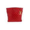 Chanel   handbag  in red quilted leather - 360 thumbnail