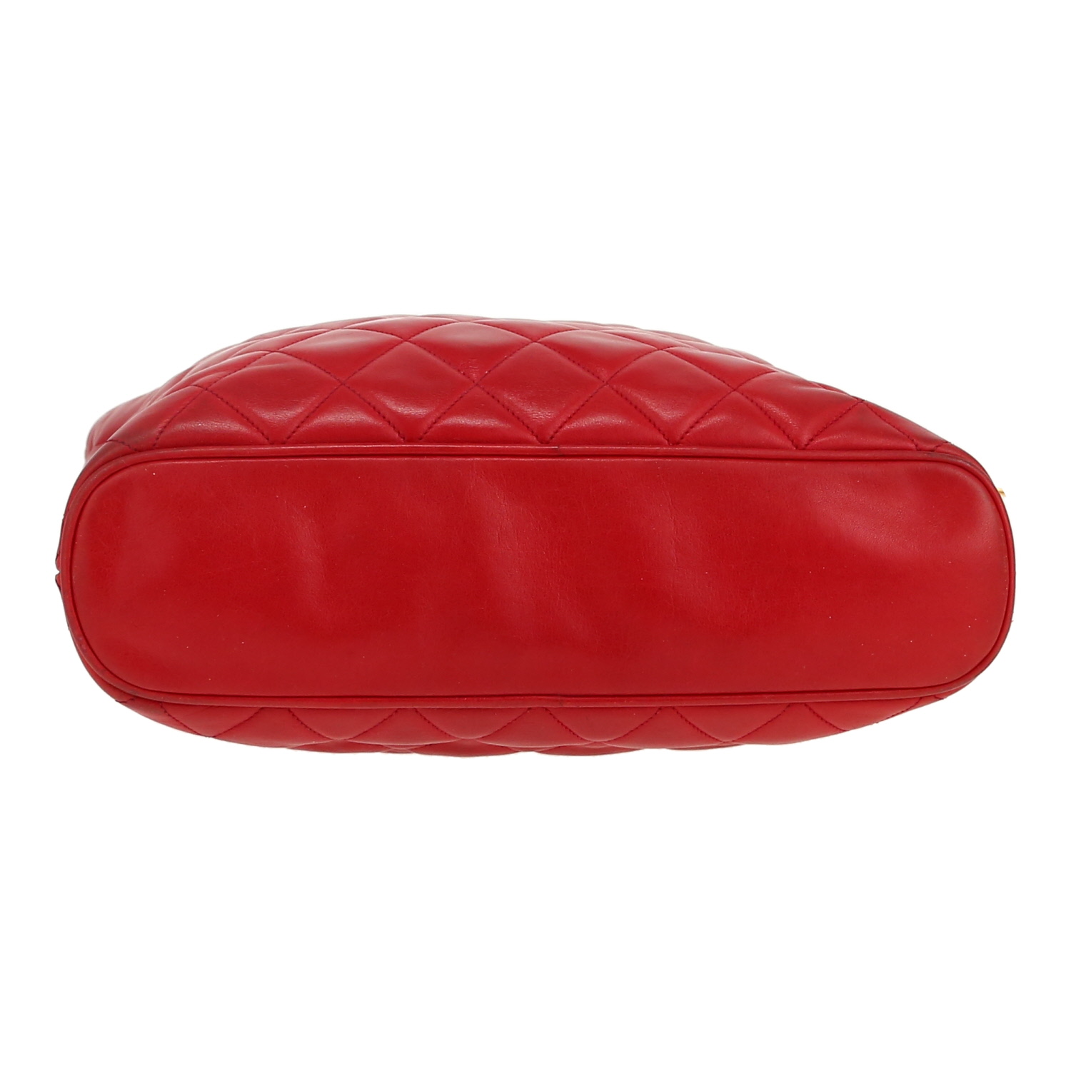 Chanel   handbag  in red quilted leather - Detail D1