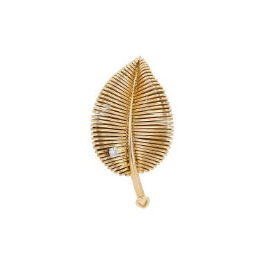 Broche années 1960 Vintage  en or rose et diamant
