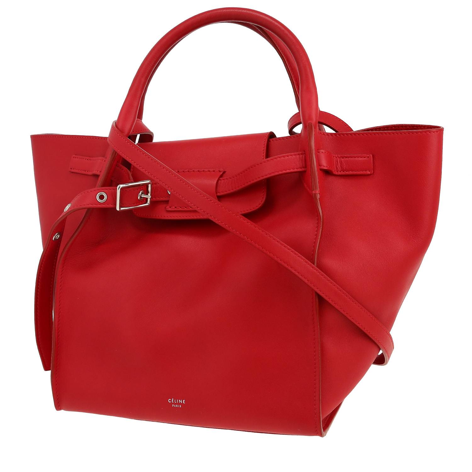 Bolso de mano Celine  Big Bag en cuero rojo