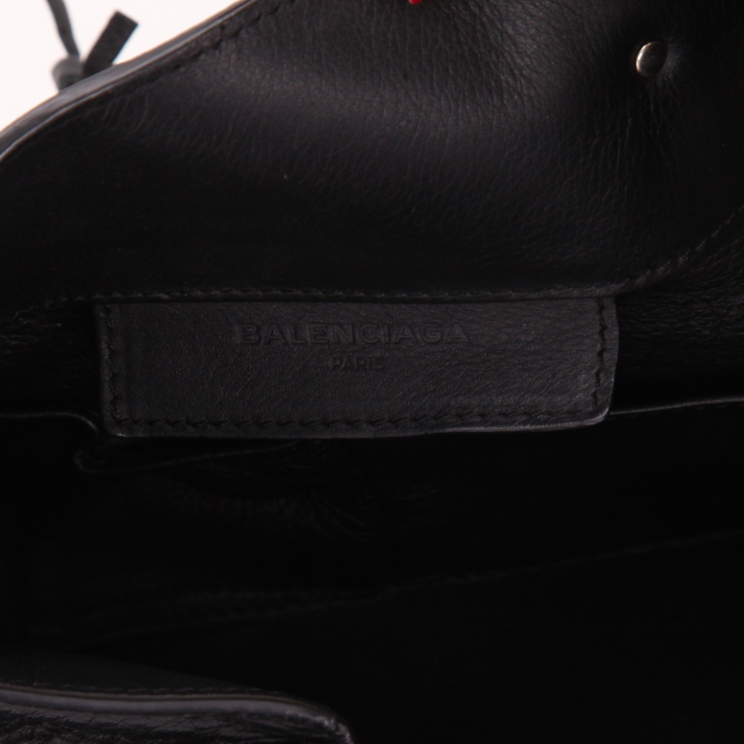 Balenciaga  Papier shopping bag  in black leather - Detail D2