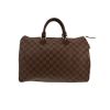Sac à main Louis Vuitton  Speedy 35 en toile damier ébène et cuir marron - 360 thumbnail