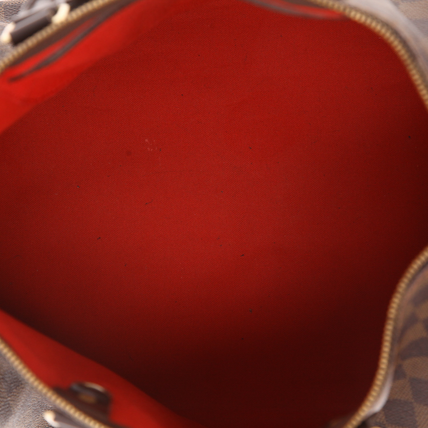 Louis Vuitton  Speedy 35 handbag  in ebene damier canvas  and brown leather - Detail D3