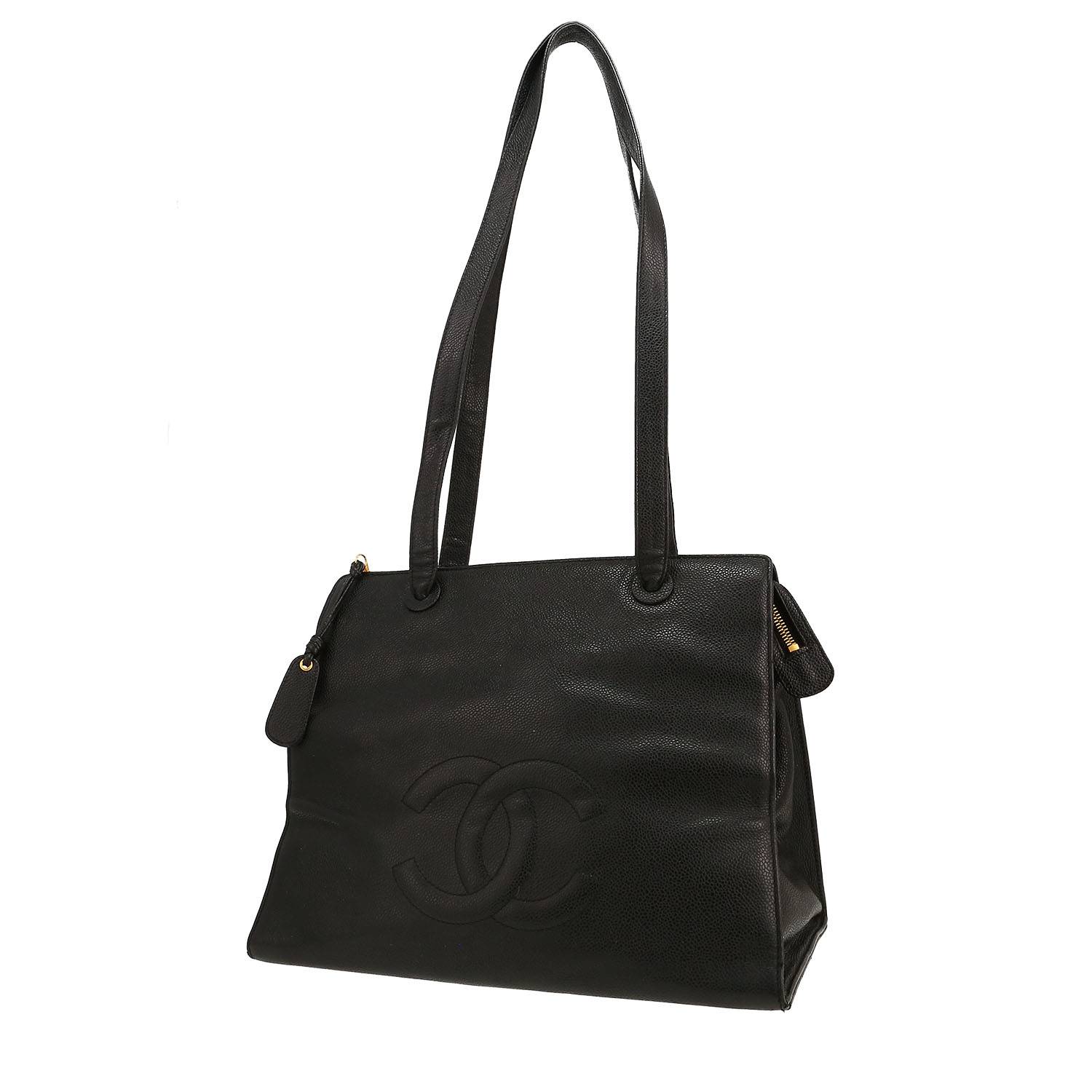 Chanel  Grand Shopping shopping bag  in black grained leather
