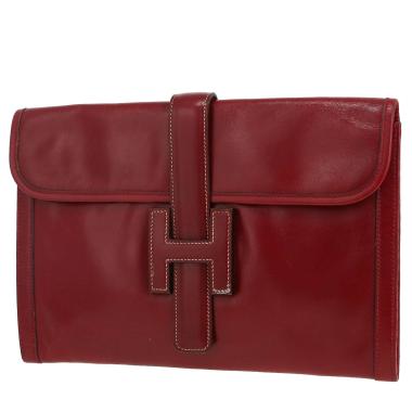 Pochette Hermès  Jige in pelle box bordeaux