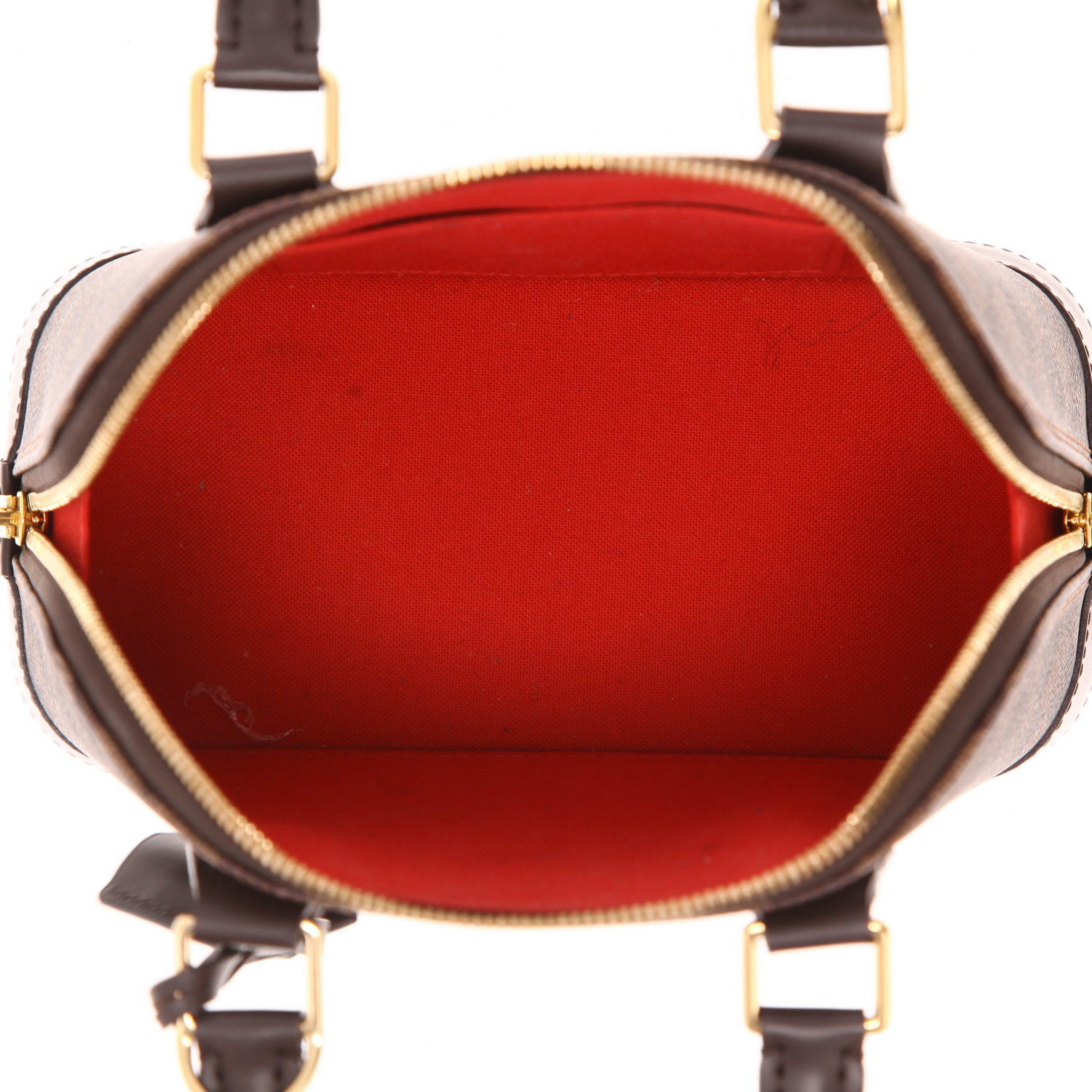 Borsa a tracolla Louis Vuitton  Alma BB in tela a scacchi ebana e pelle marrone - Detail D3