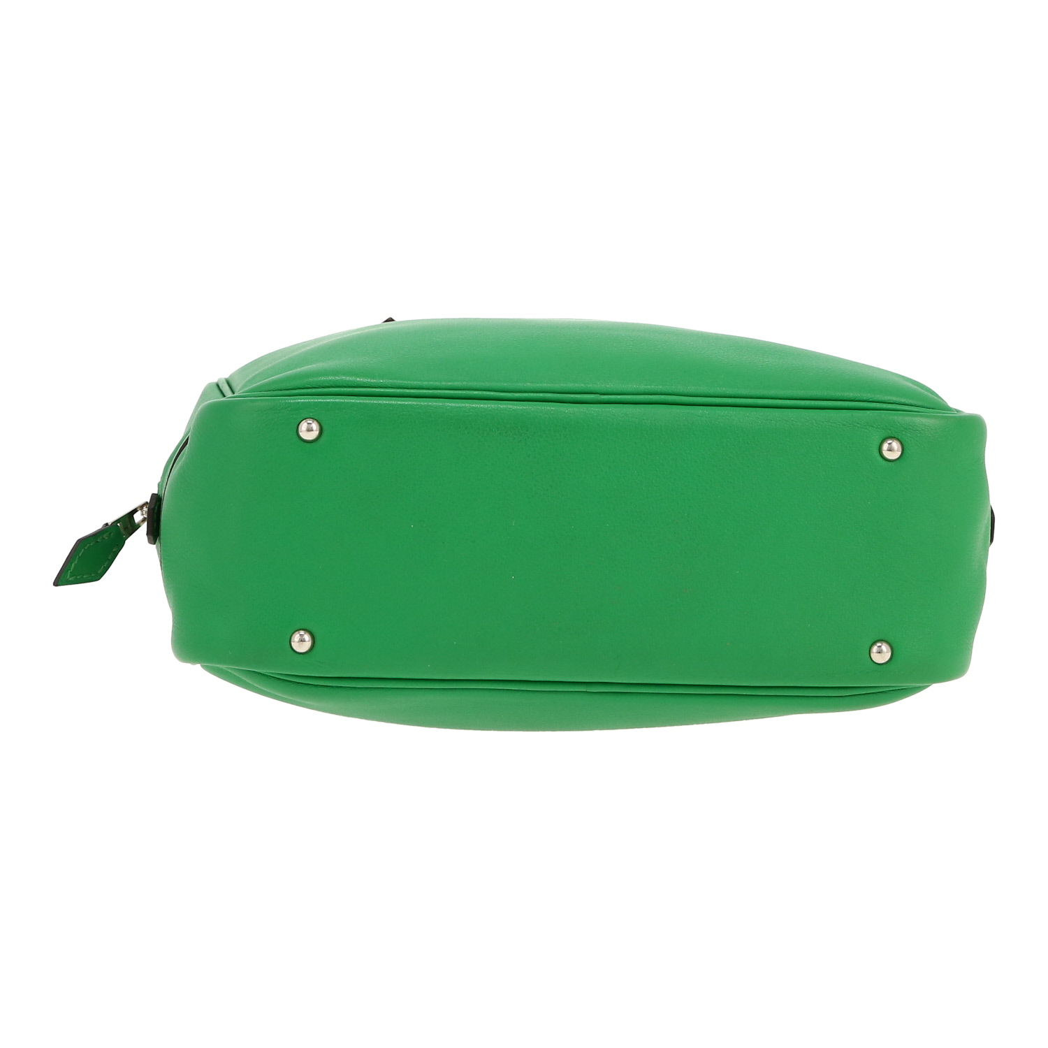 Bolso de mano Hermès  Mini Plume en cuero swift verde Bamboo - Detail D1