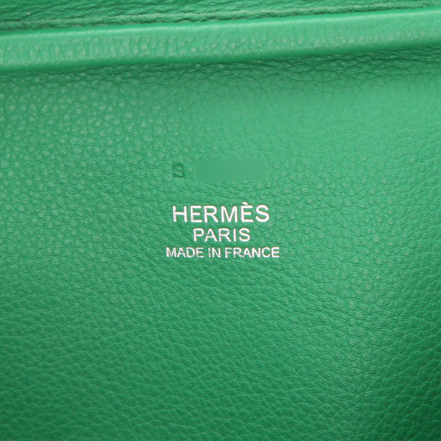 Sac à main Hermès  Mini Plume en cuir Swift vert Bamboo - Detail D2