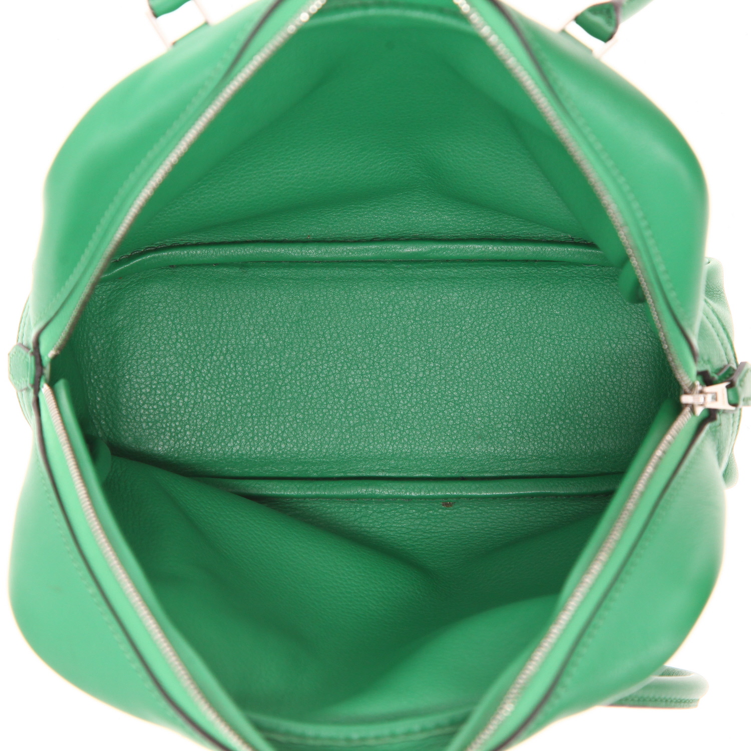 Sac à main Hermès  Mini Plume en cuir Swift vert Bamboo - Detail D3
