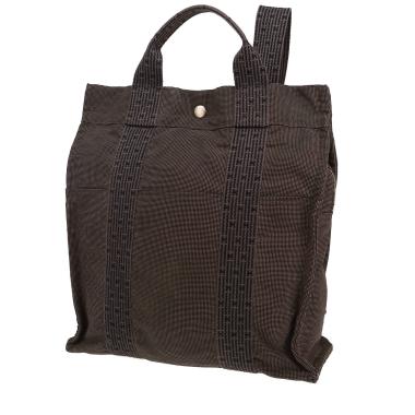 Mochila Hermès  Toto Bag Backpack en lona gris y negra