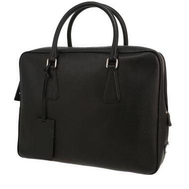 Porta-documentos Prada   en cuero saffiano negro