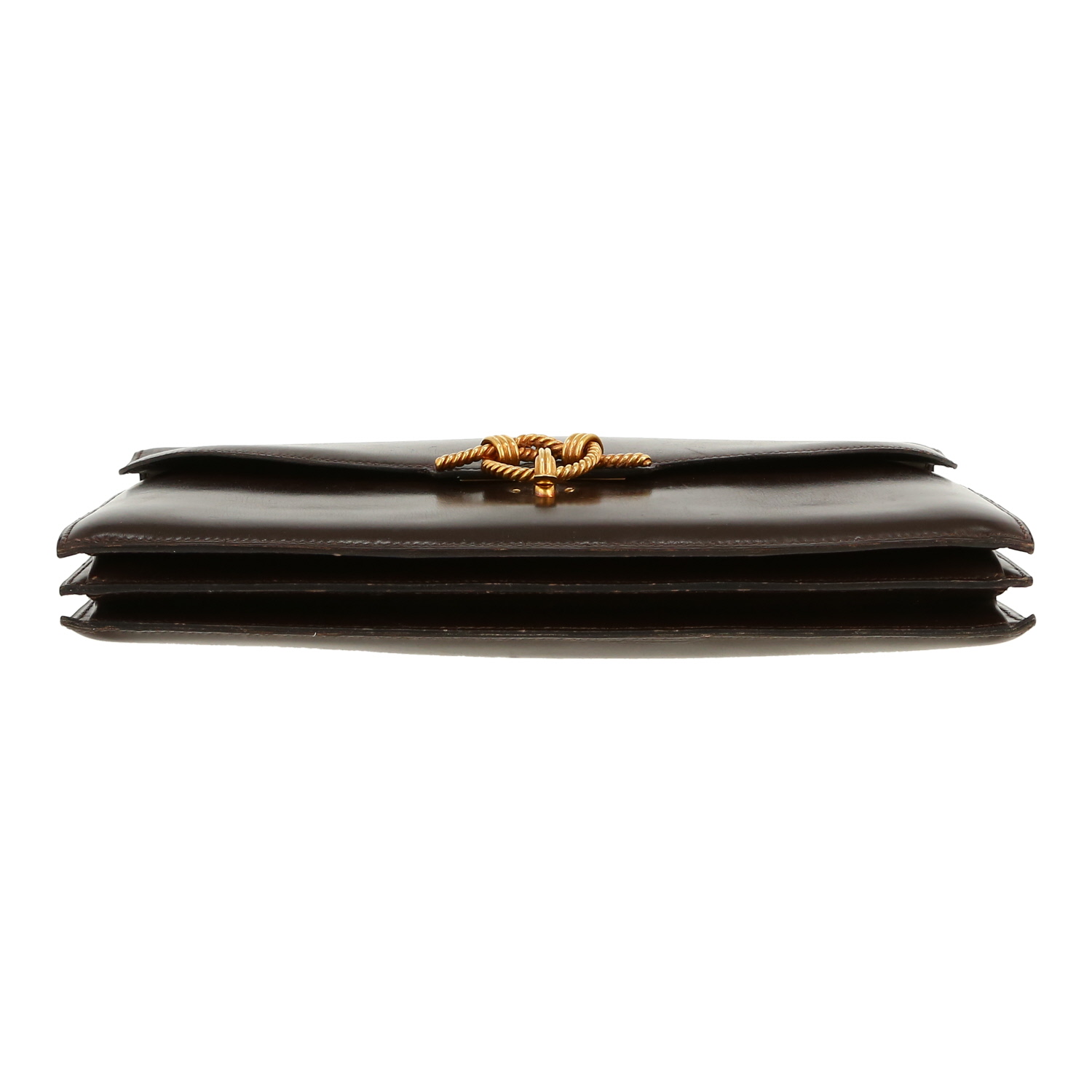 Bolso de mano Hermès  Cordeliere en cuero box marrón - Detail D1