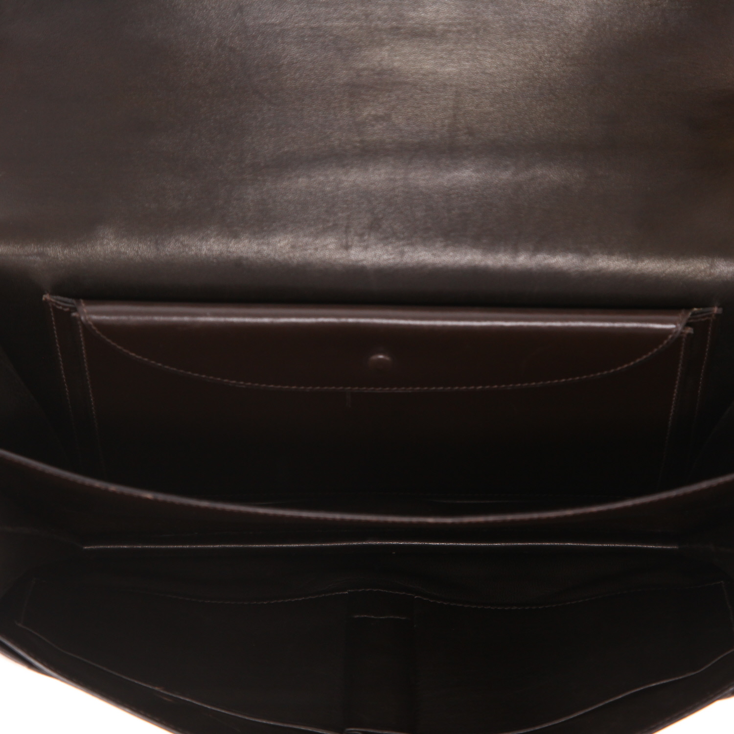 Hermès  Cordeliere handbag  in brown box leather - Detail D3