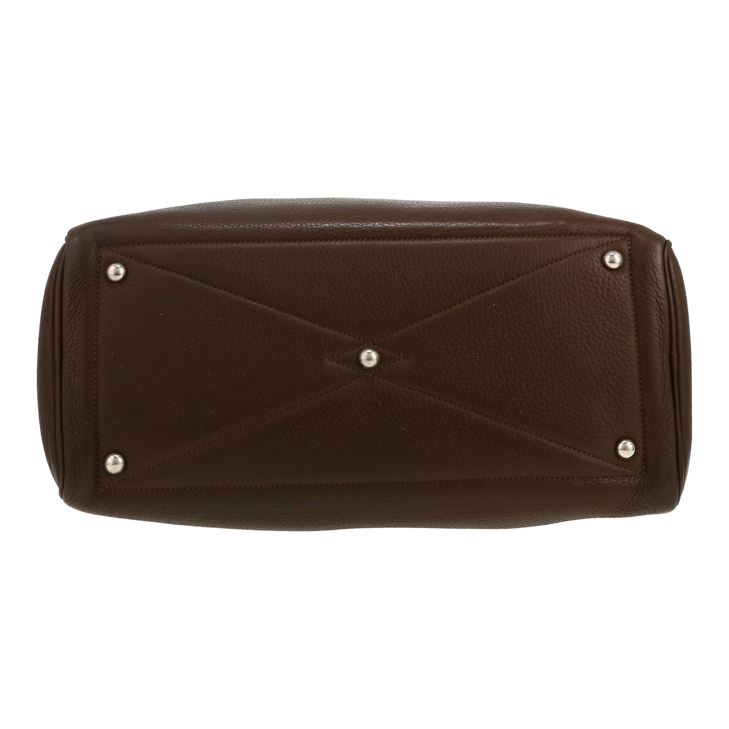 Hermès  Victoria handbag  in brown togo leather - Detail D1