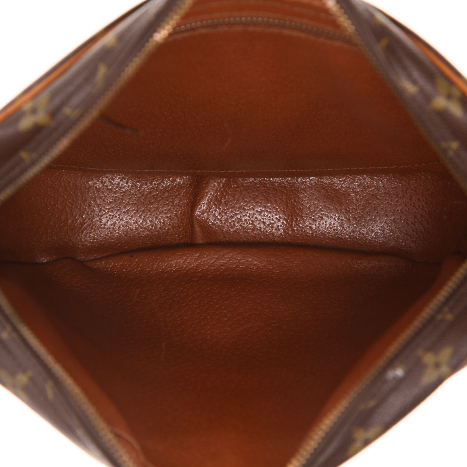 Sac bandoulière Louis Vuitton   en toile monogram marron et cuir naturel - Detail D3