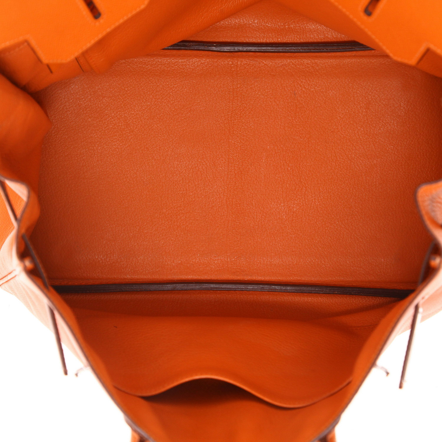 Bolso de mano Hermès  Birkin 35 cm en cuero epsom naranja - Detail D3