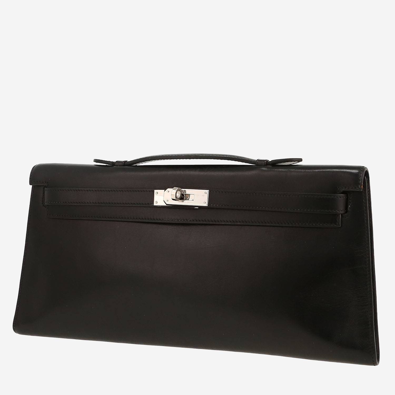 Bolsito de mano Hermès  Kelly Cut en cuero box negro