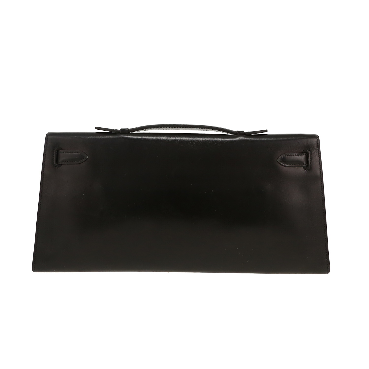 Pochette Hermès  Kelly Cut en cuir box noir - Detail D8