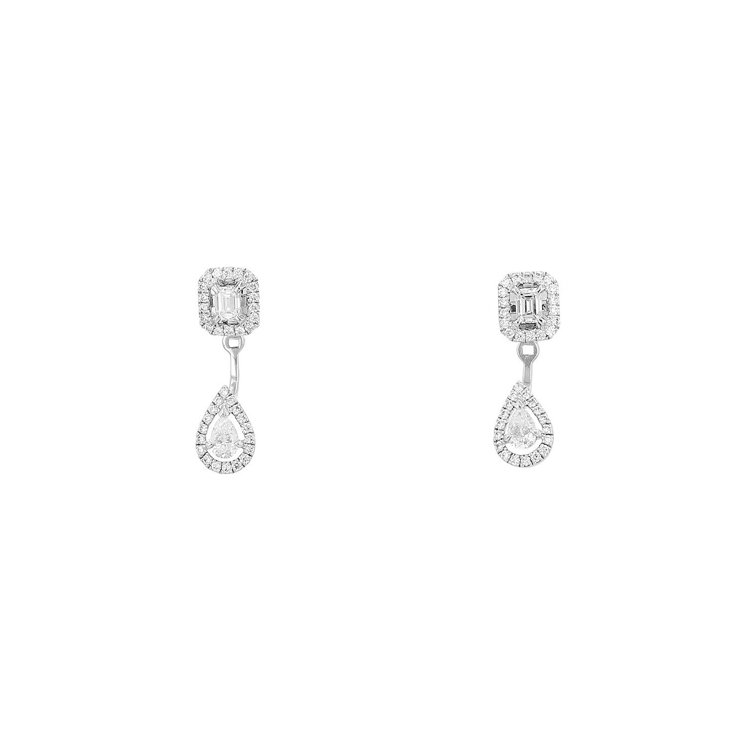 Pendientes Messika My Twin de oro blanco y diamantes