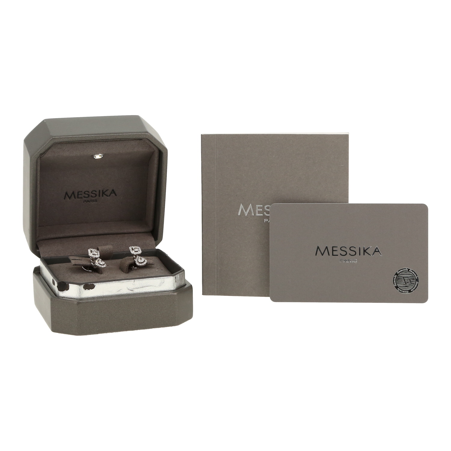 Pendientes Messika My Twin de oro blanco y diamantes - Detail D2