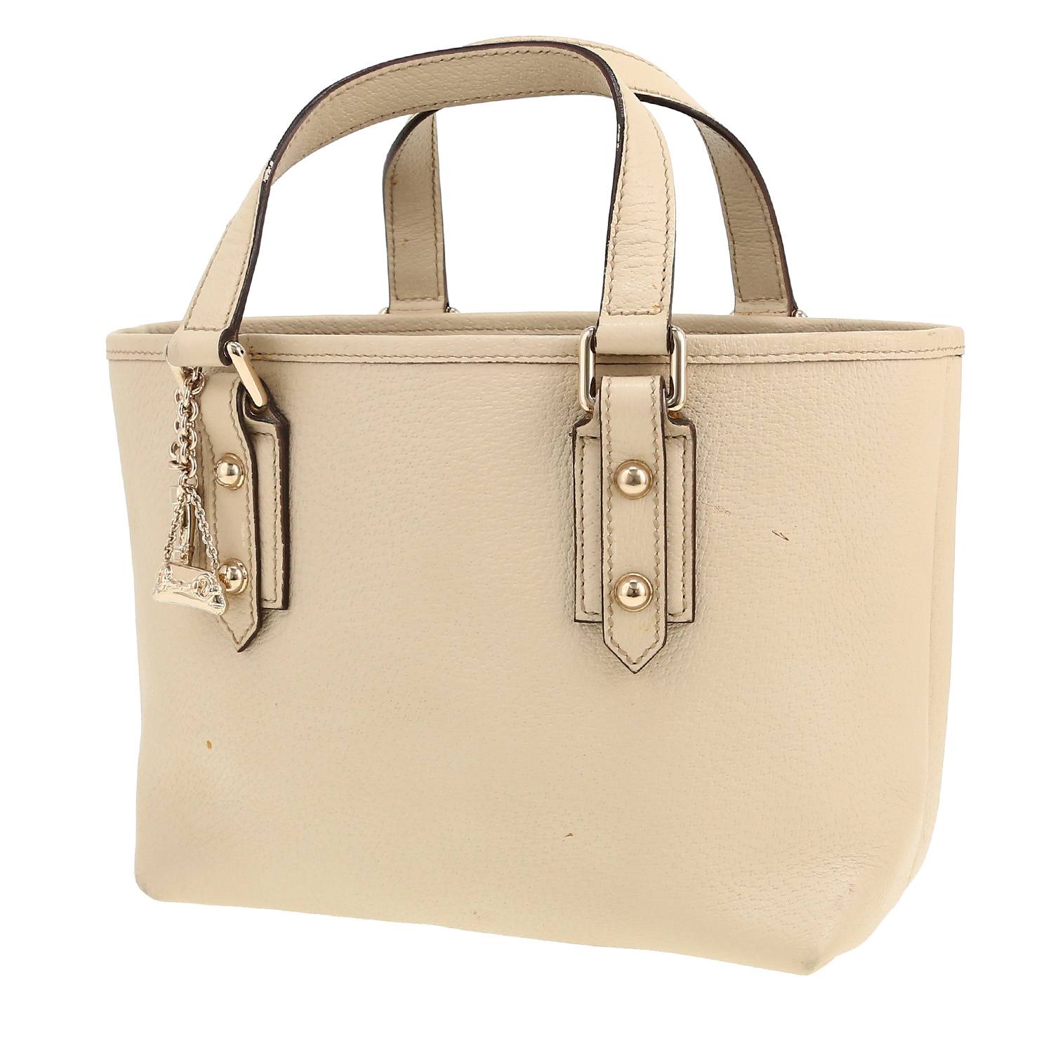 Gucci handbag in cream color grained leather