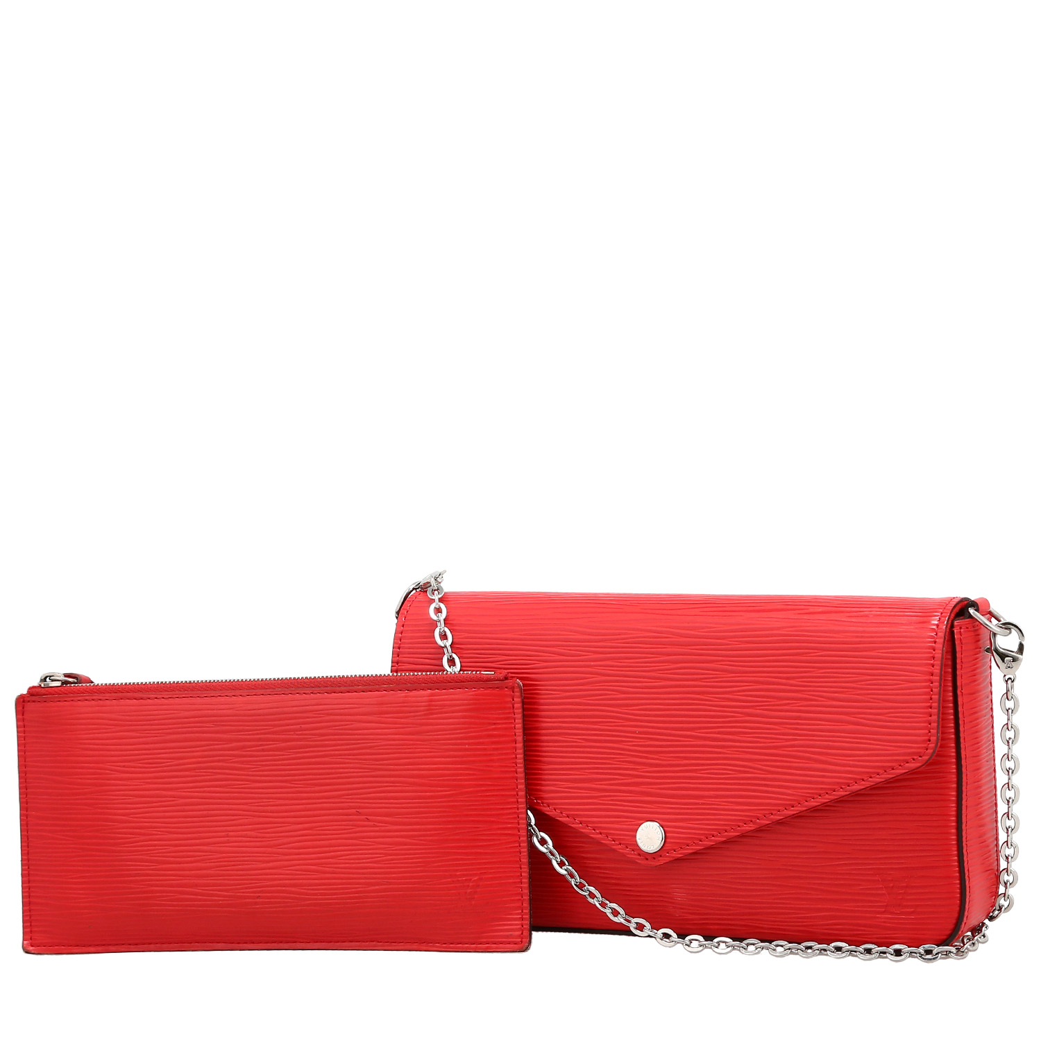 Louis Vuitton  Félicie shoulder bag  in red epi leather - Detail D4