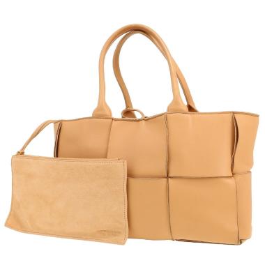 Bottega Veneta  Arco small model  shopping bag  in beige intrecciato leather